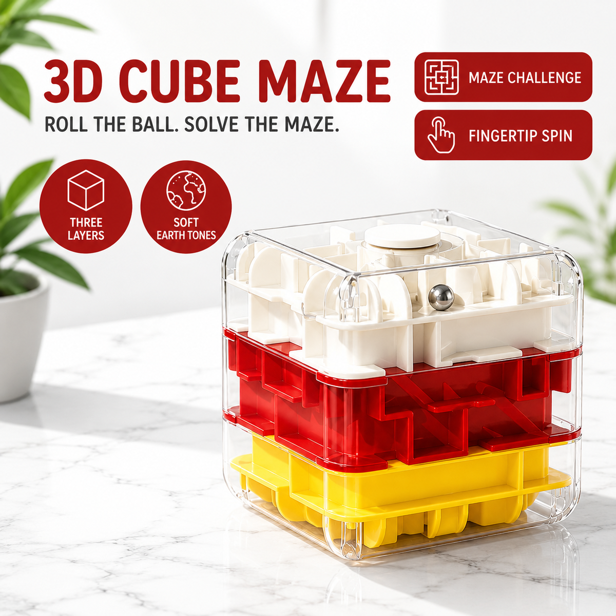 Maze Rubik-Style Fidget Spinner Cube