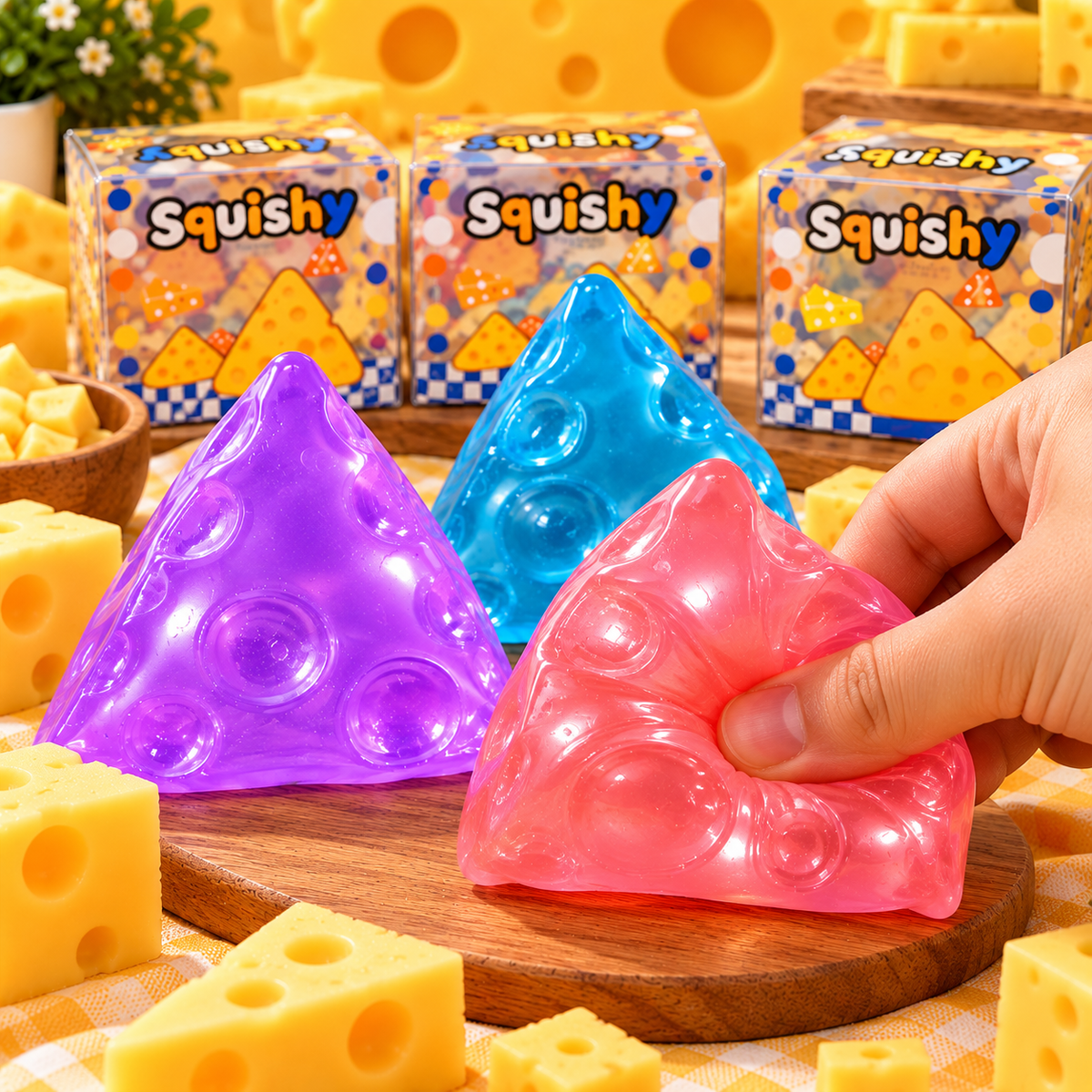 Triangular Transparent Cheese Squishy