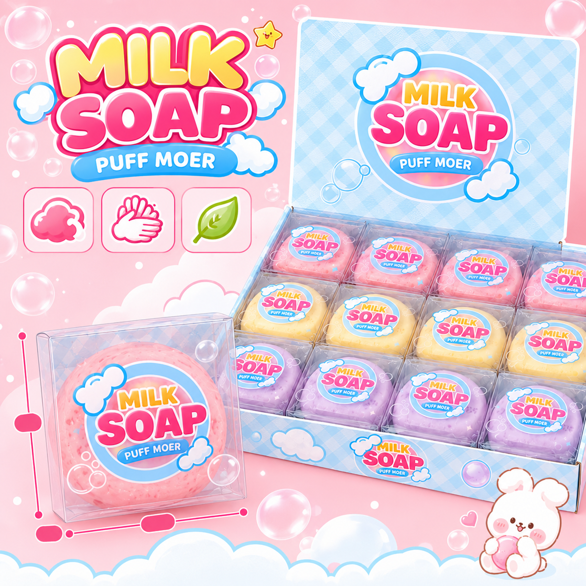 Milk Soap Puff Squeeze Toy