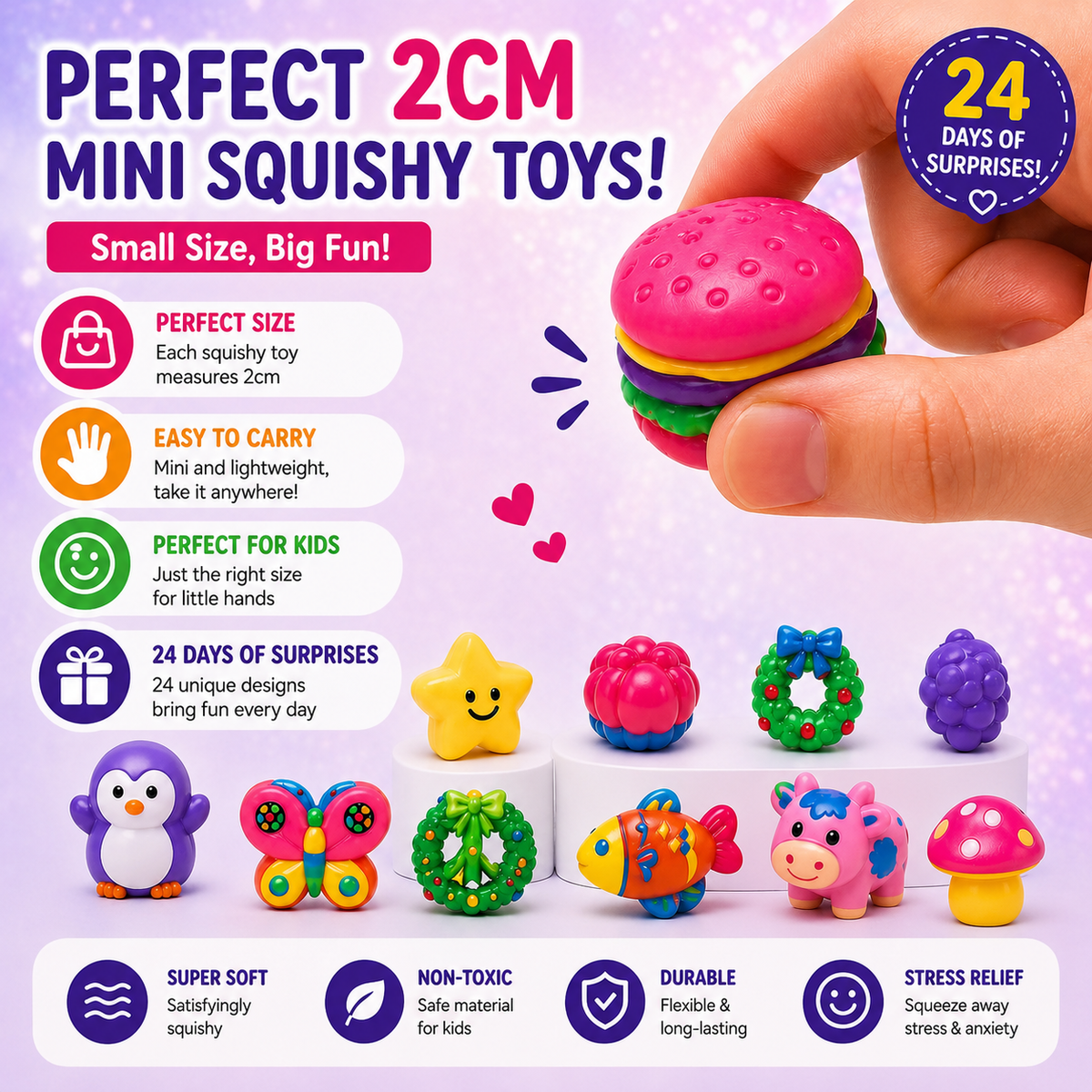 Advent Calendar Box – 24 Mini Squishy Toys