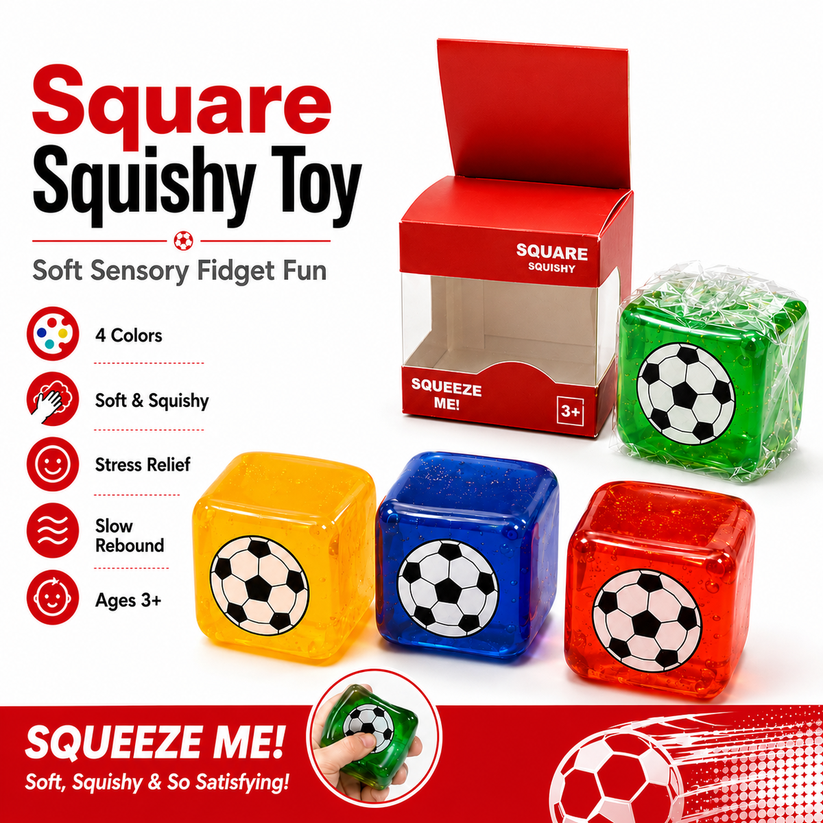 Square Football Squishy Cube