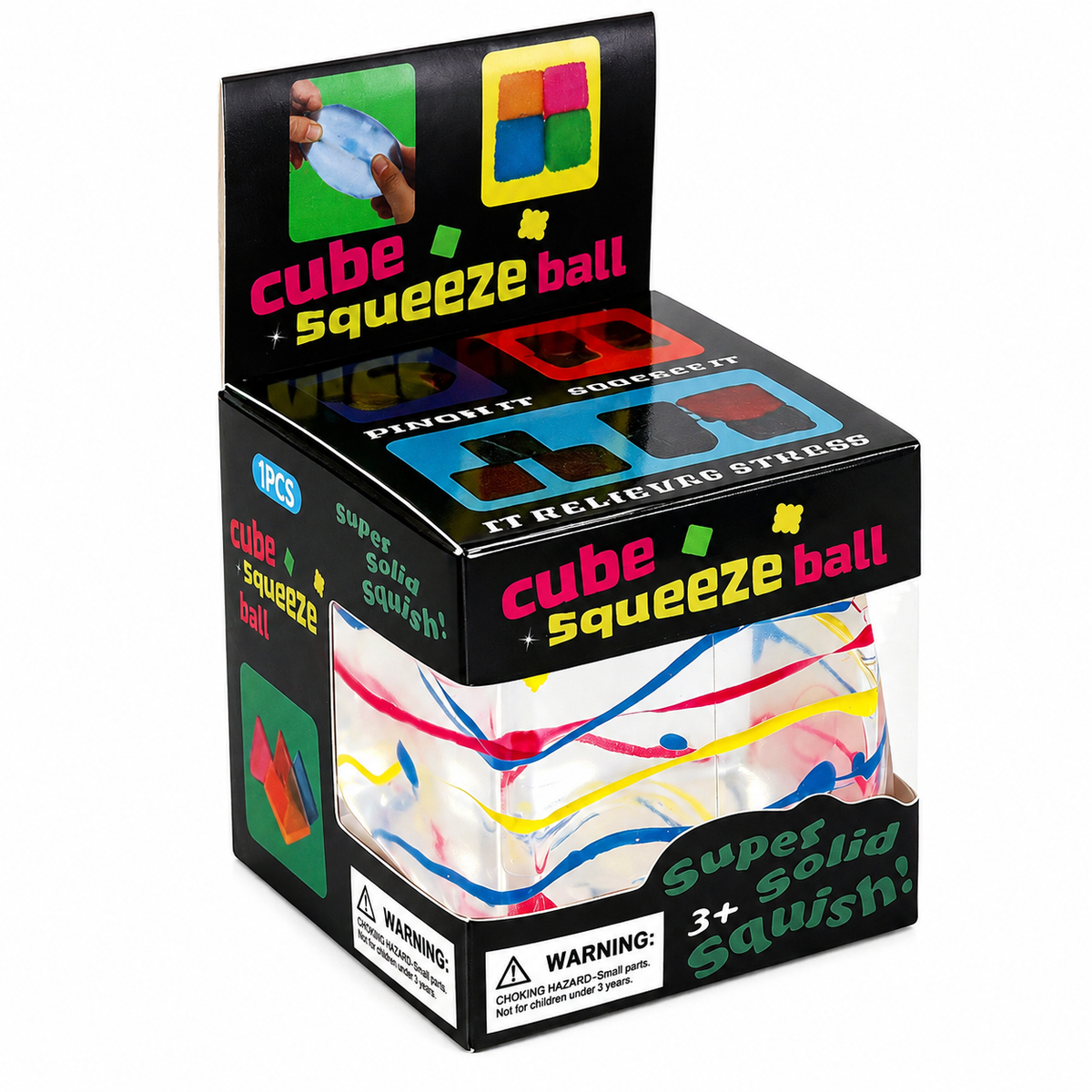 Rainbow Swirl Squishy Cube