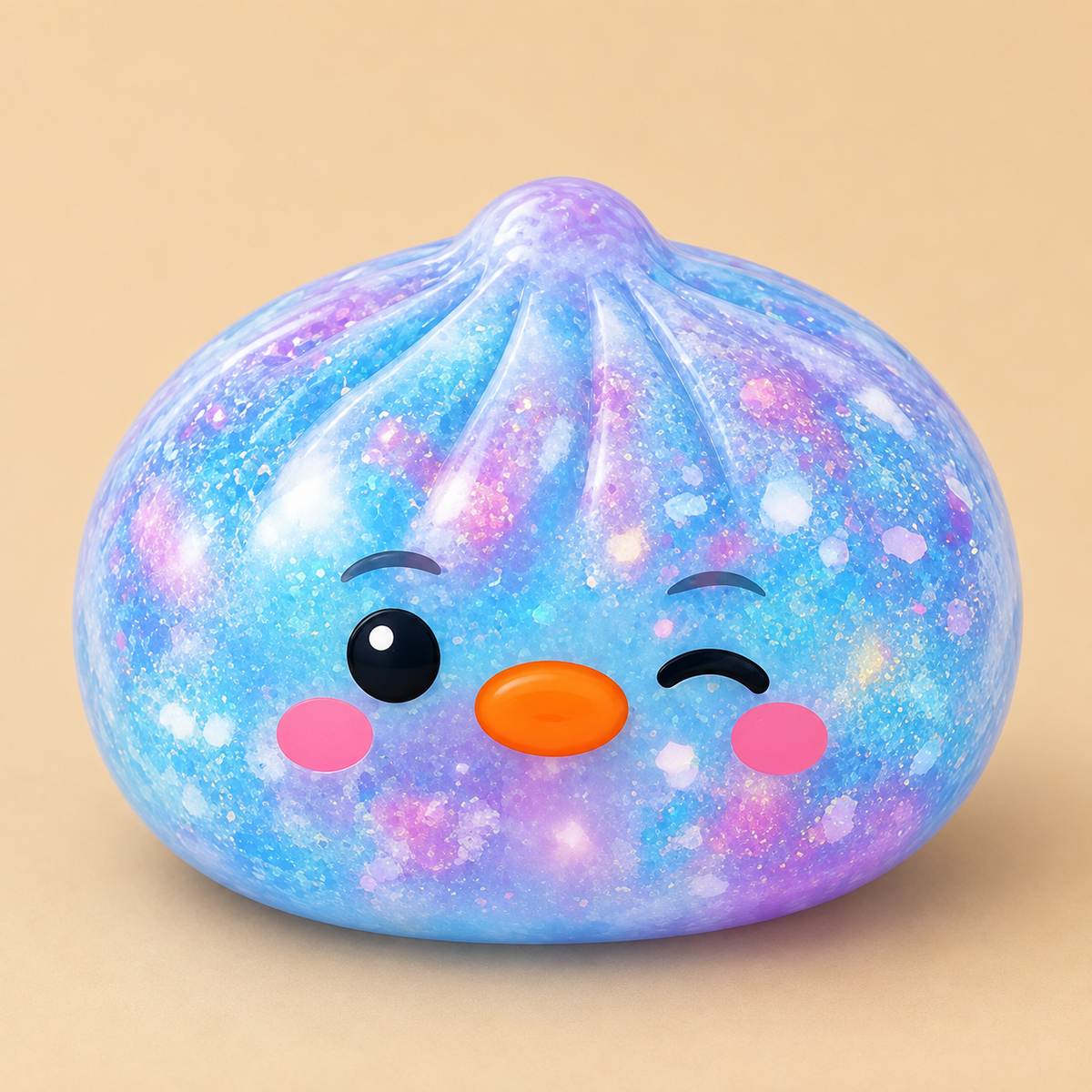 Glitter Duck Simulated Steamed Bun Squishy Toy