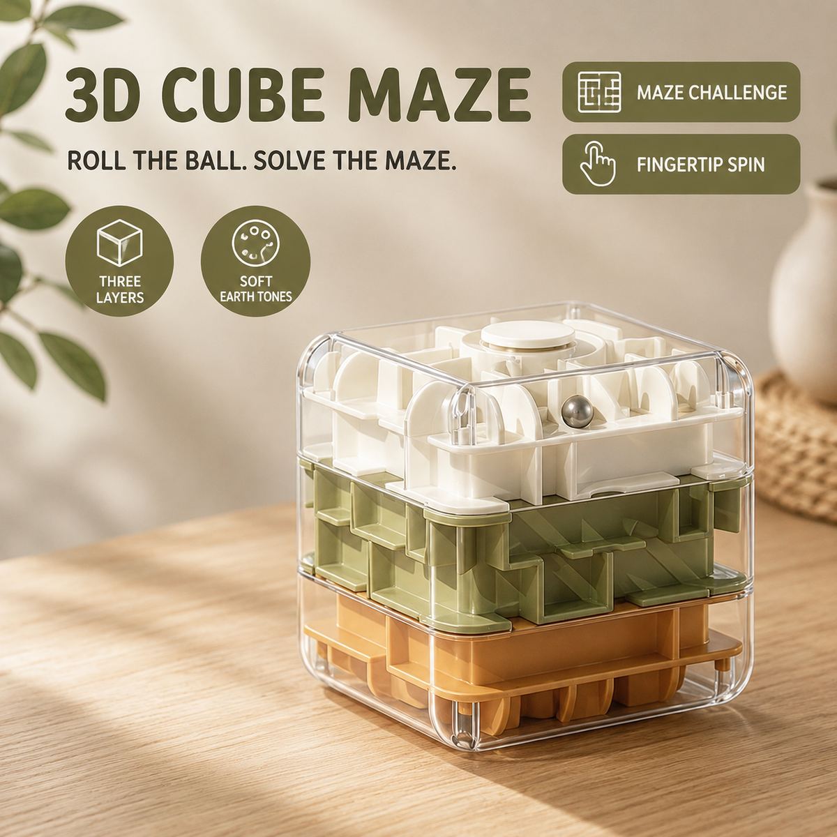 Maze Rubik-Style Fidget Spinner Cube