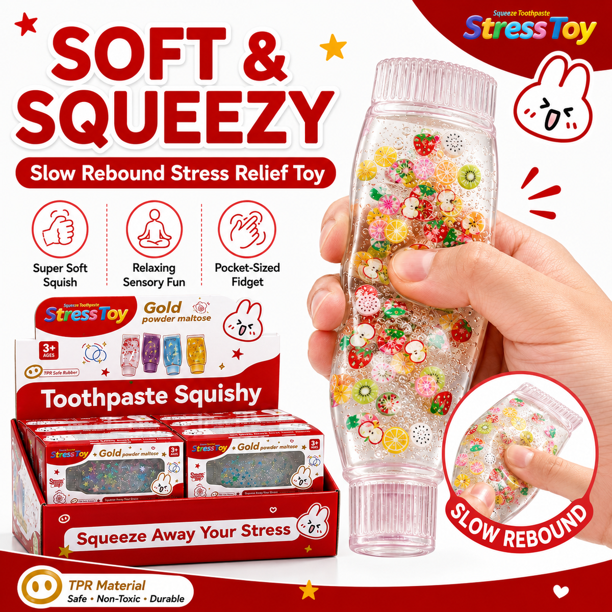 Toothpaste Squishy Toy for Stress Relief