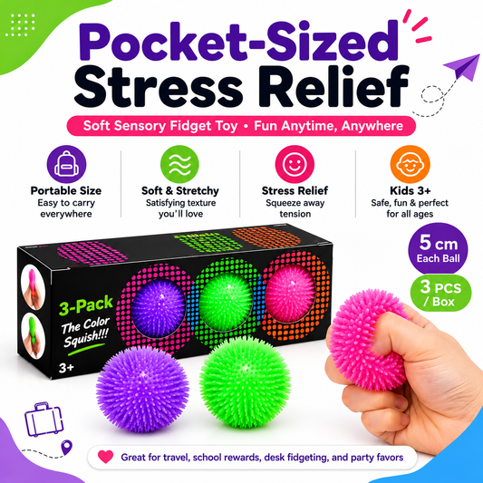 Spike Ball Squishy - Set of 3