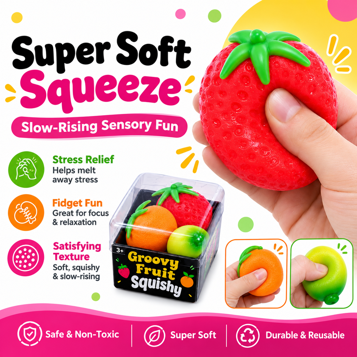 Fruit Squishy Sensory Toy Set