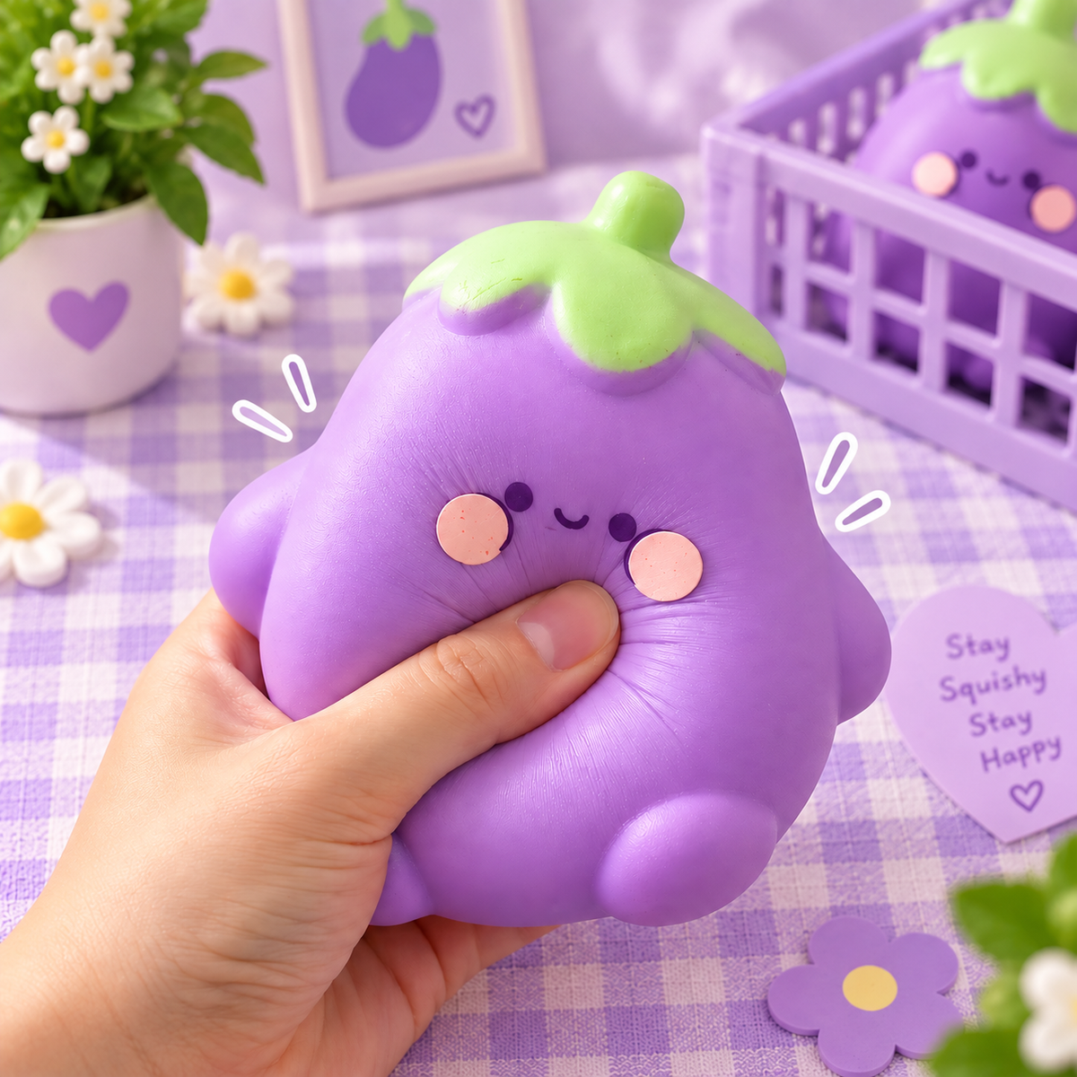 Cute Eggplant Squishy Toy