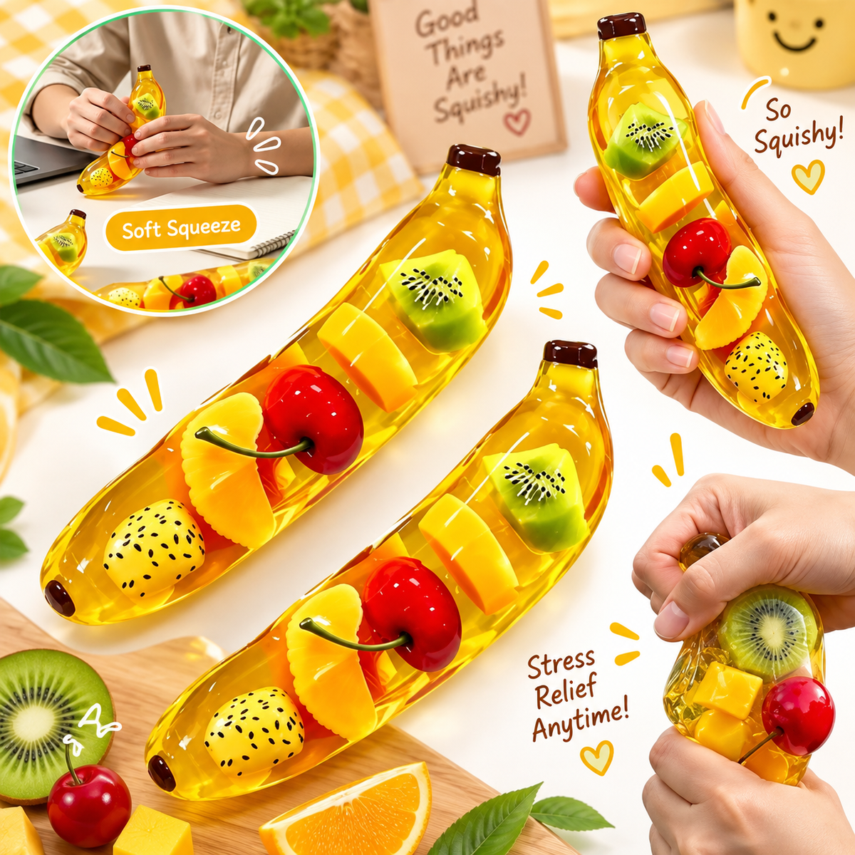 Banana Fruit Jelly Squishy Toy