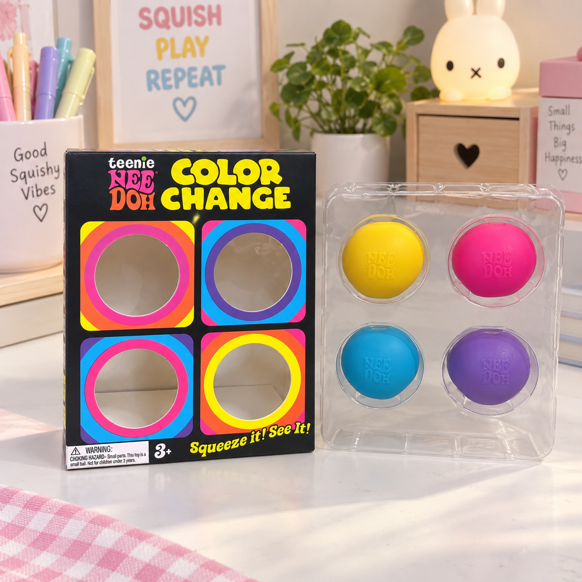 Color Changing 4-Ball Set Squeeze Toy