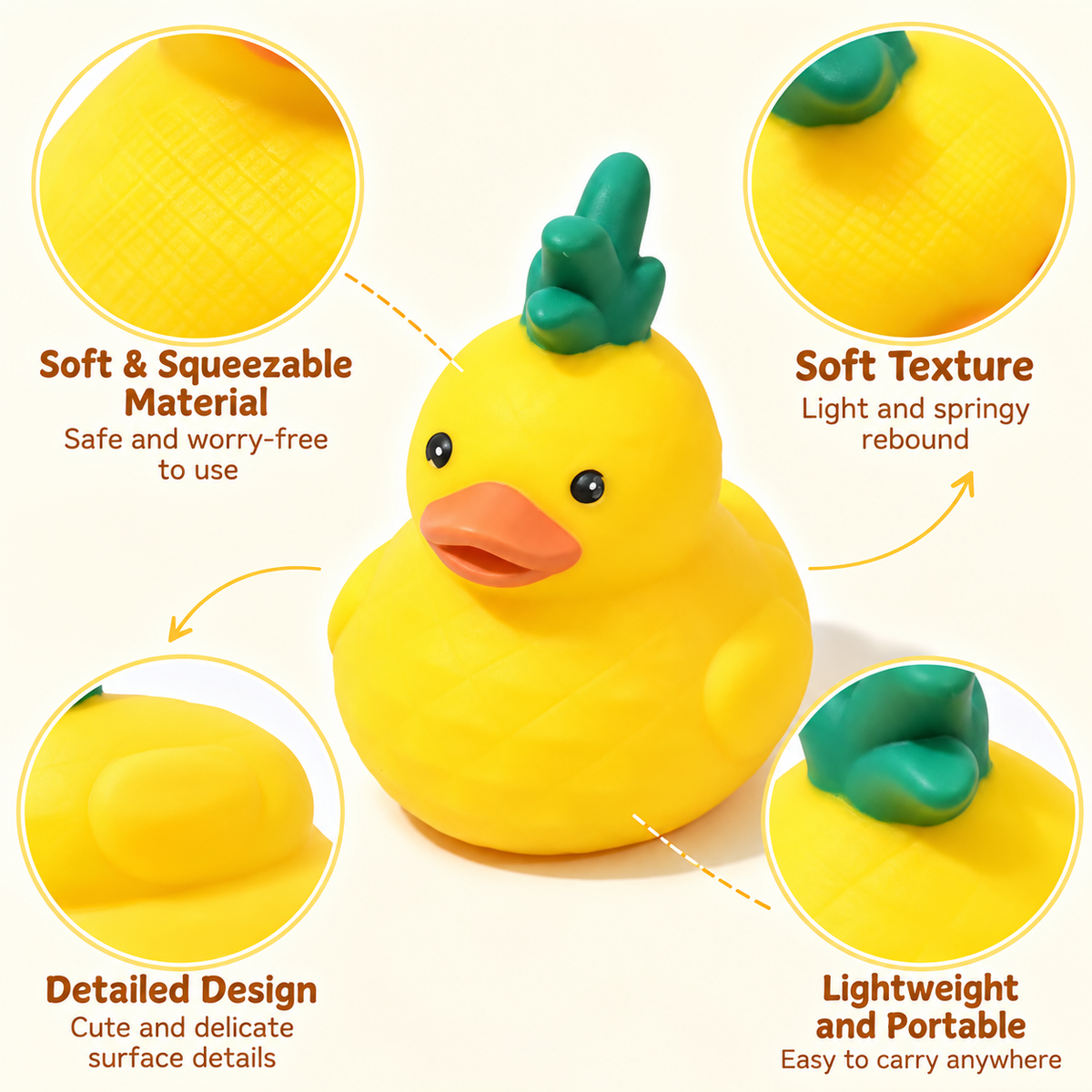Pineapple Duck Squishy Squeeze Toy