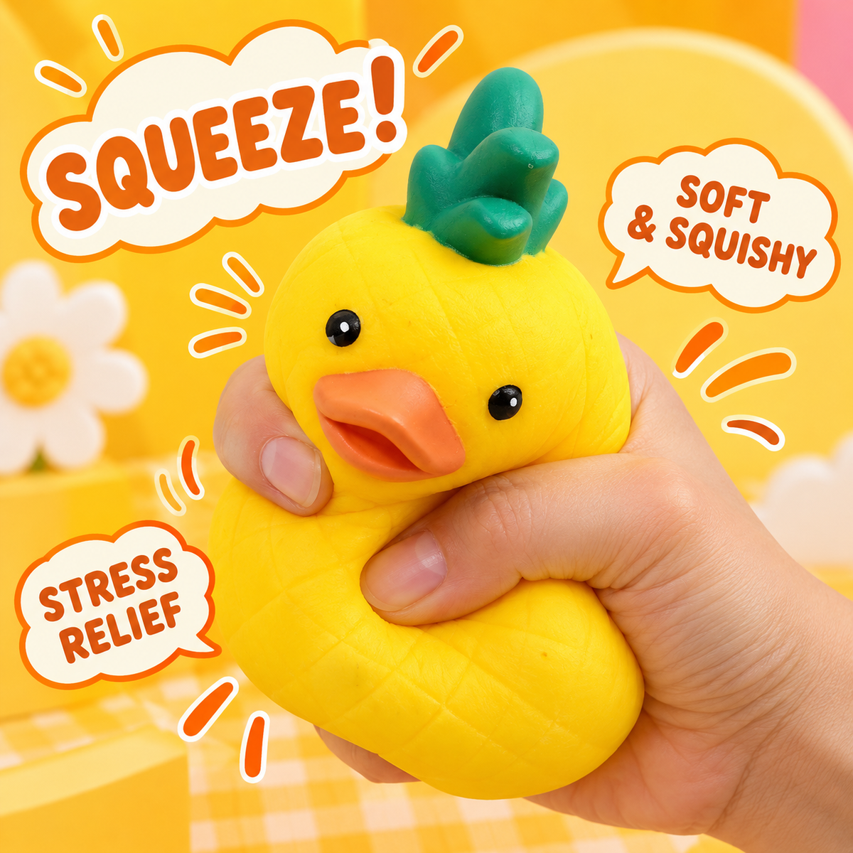 Pineapple Duck Squishy Squeeze Toy