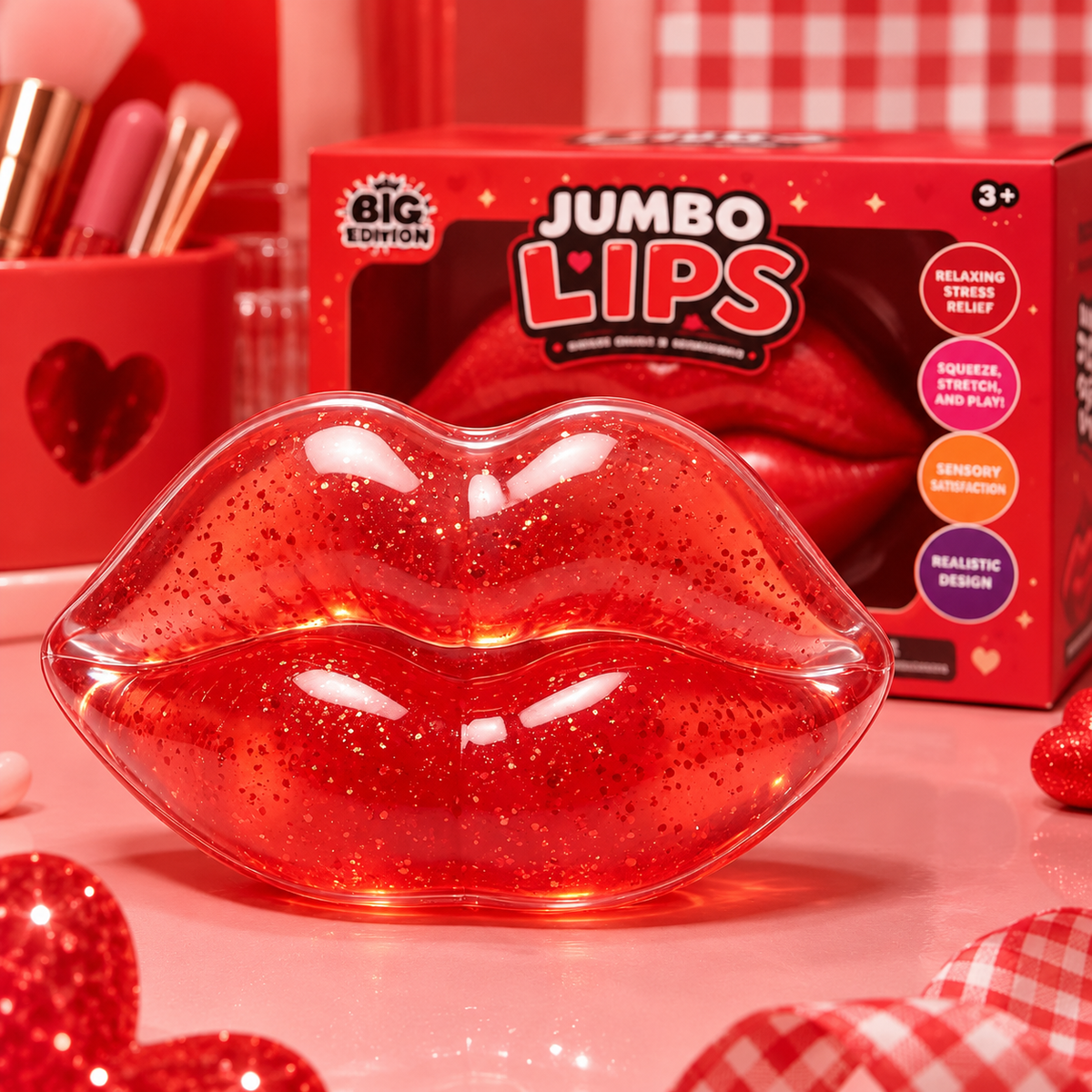 Lips Squishy Squeeze Toy – Slow Rising Sensory Fidget