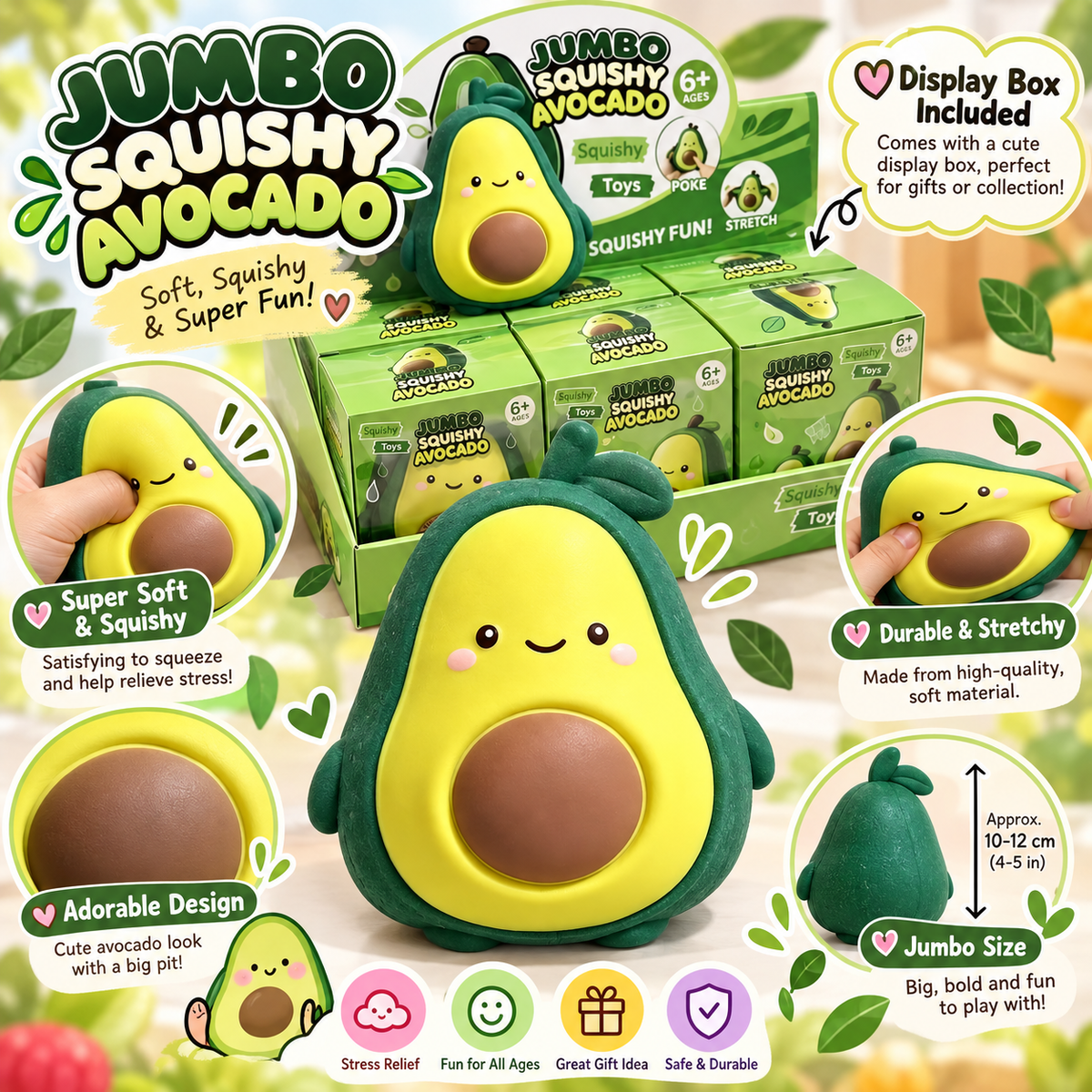 Avocado Squishy Toy – Soft Slow Rising