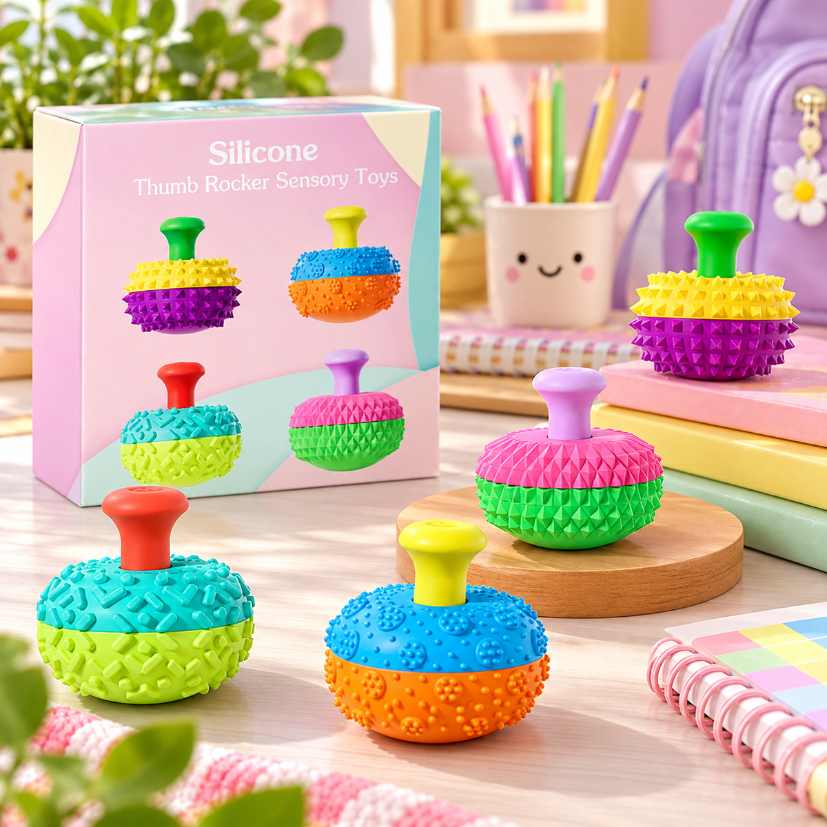 Silicone Thumb Rocker Sensory Fidget Toy – Textured Thumb Press