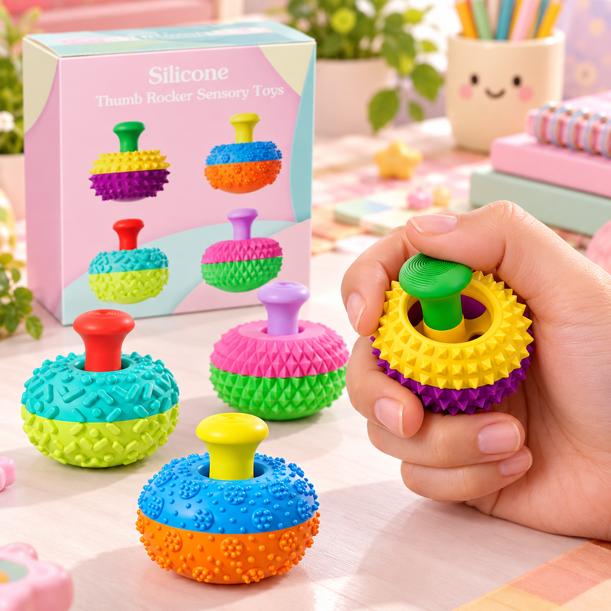 Silicone Thumb Rocker Sensory Fidget Toy – Textured Thumb Press