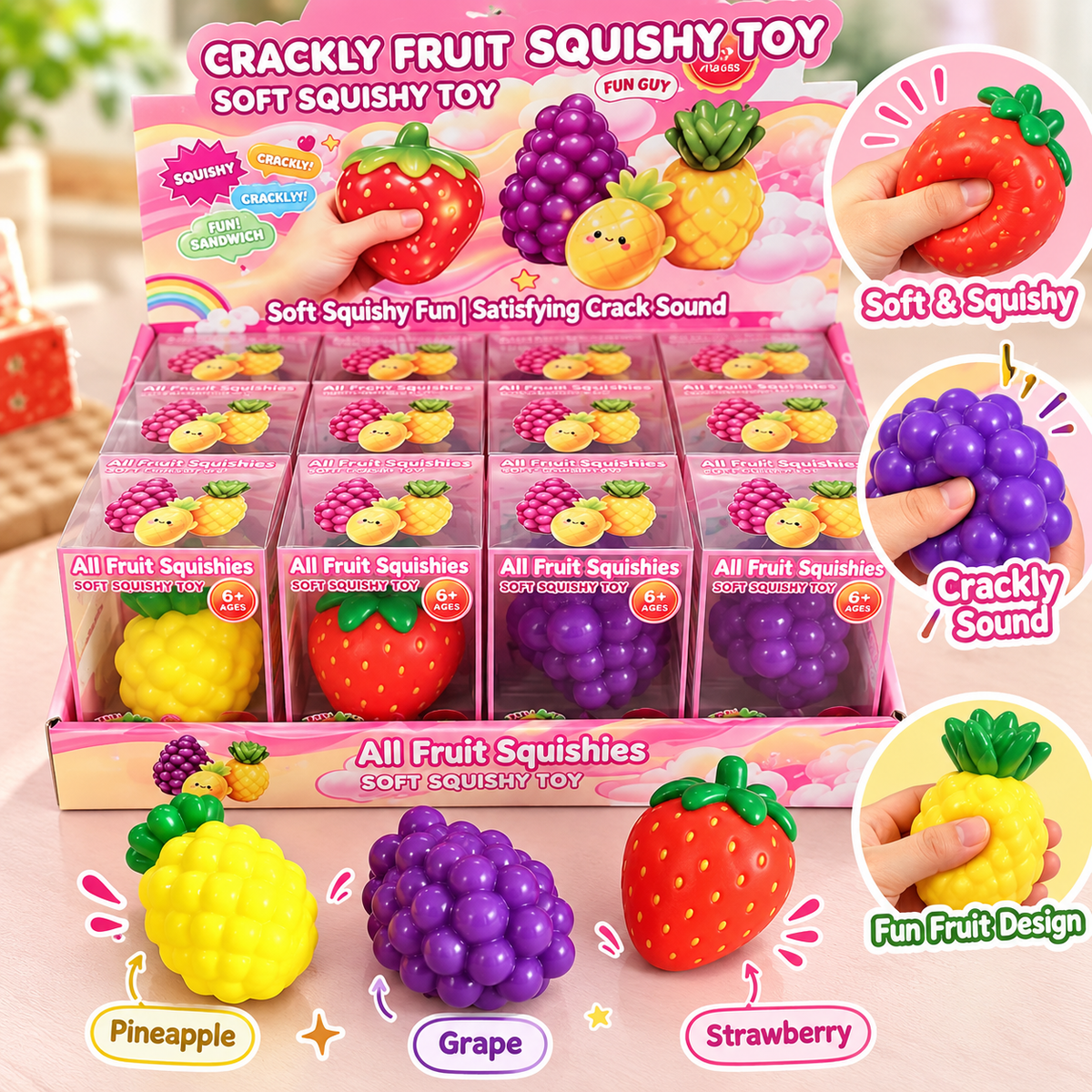 Crackly Fruit Squishy Toy