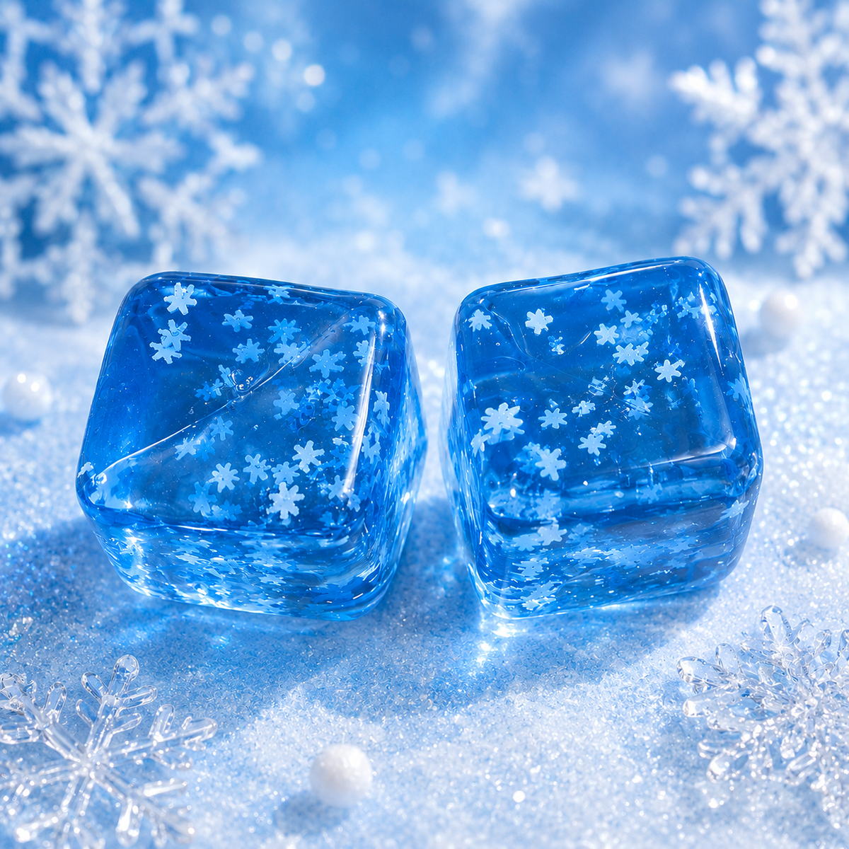 Blue Cube Snowflake Squishy