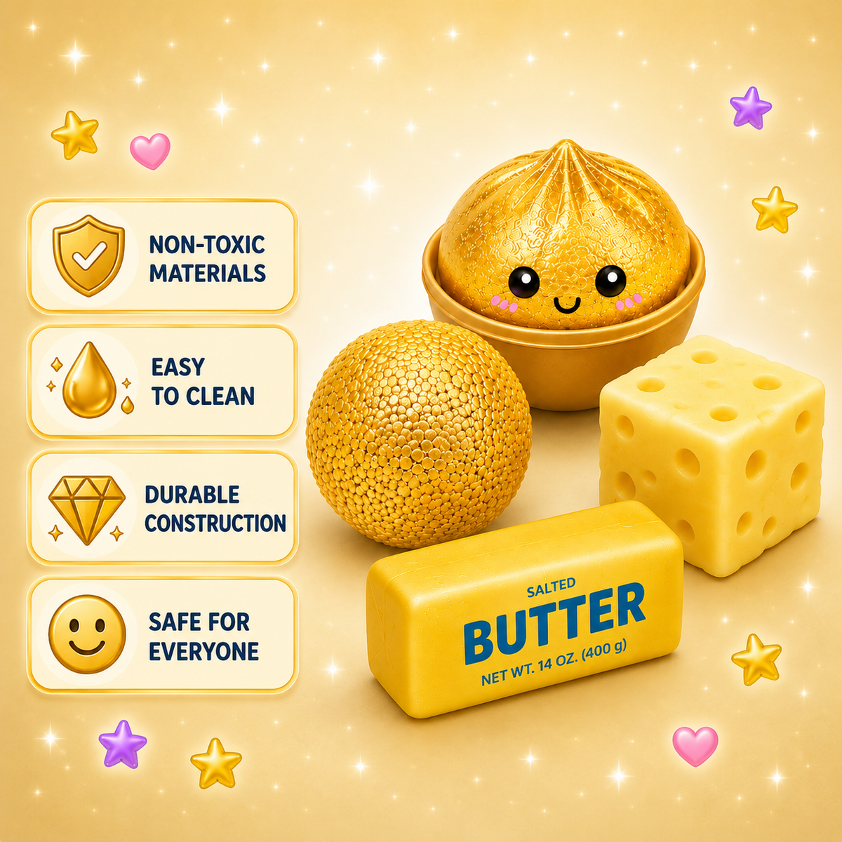 Golden Squishy Toy Set