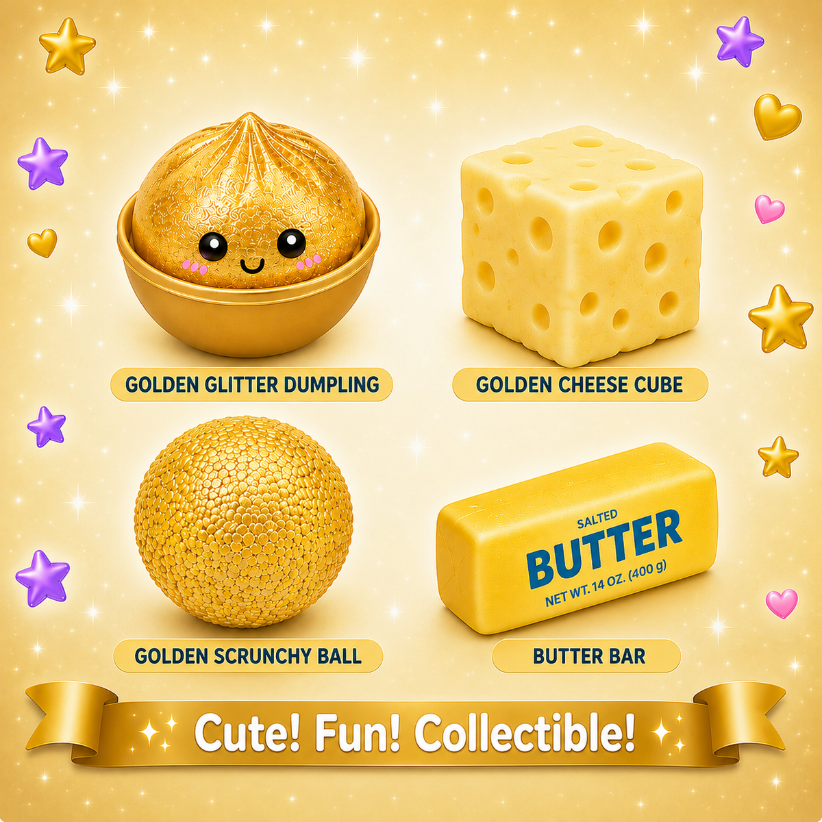 Golden Squishy Toy Set