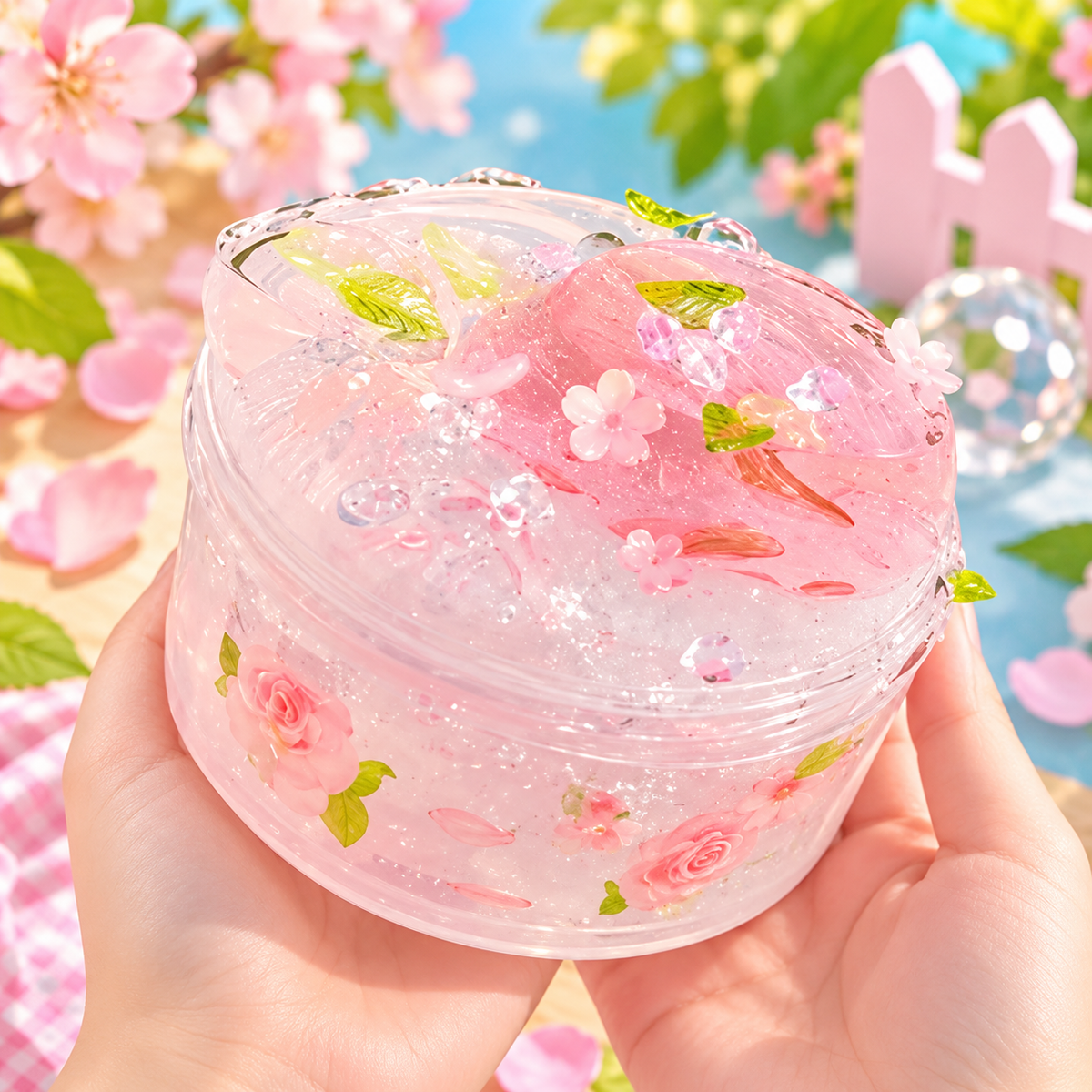 Pink Rose Crystal Slime 300mL