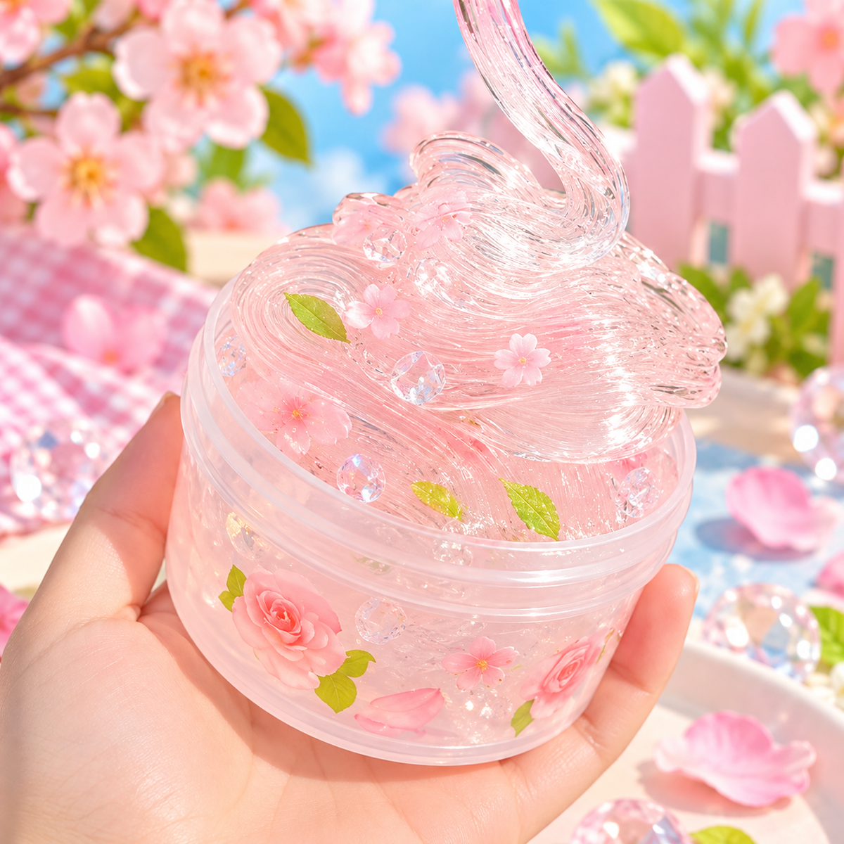 Pink Rose Crystal Slime 300mL