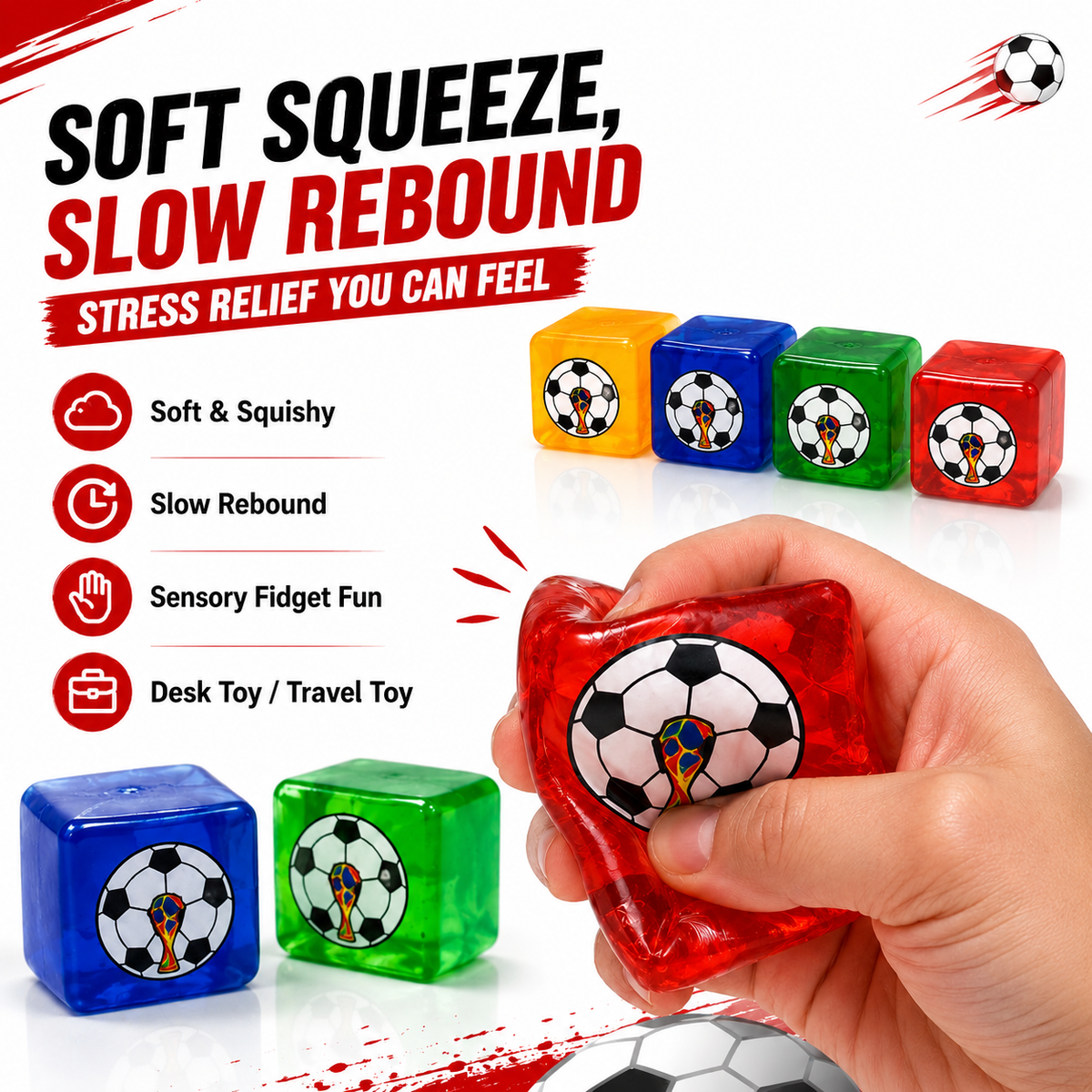 Square Football Squishy Cube