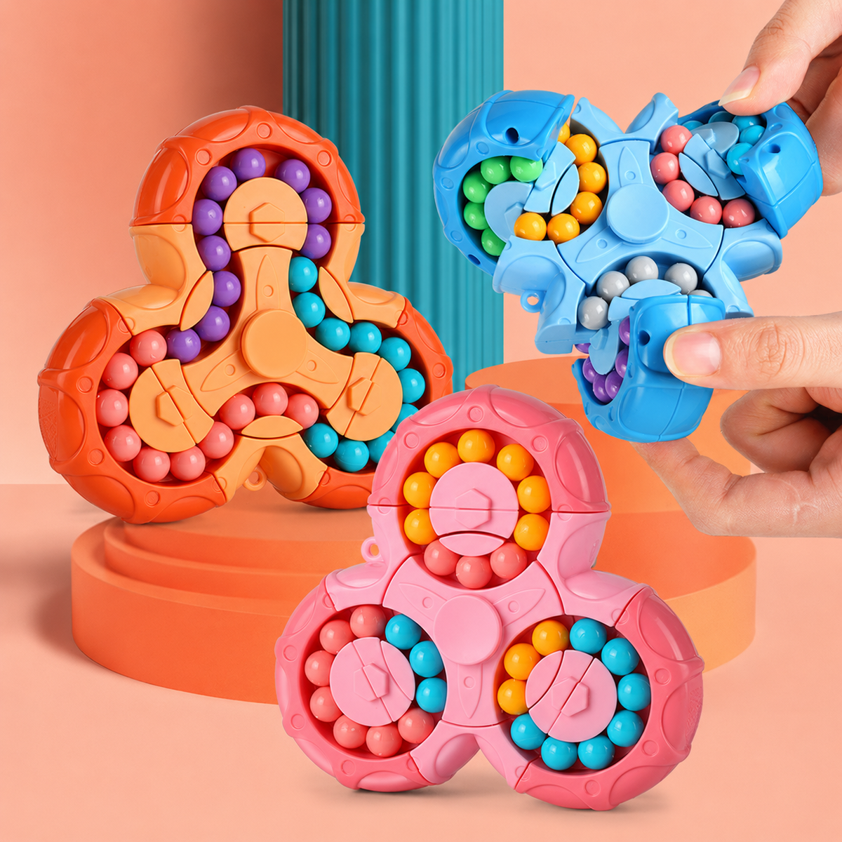 Magic Bead Cube Fidget Spinner Puzzle