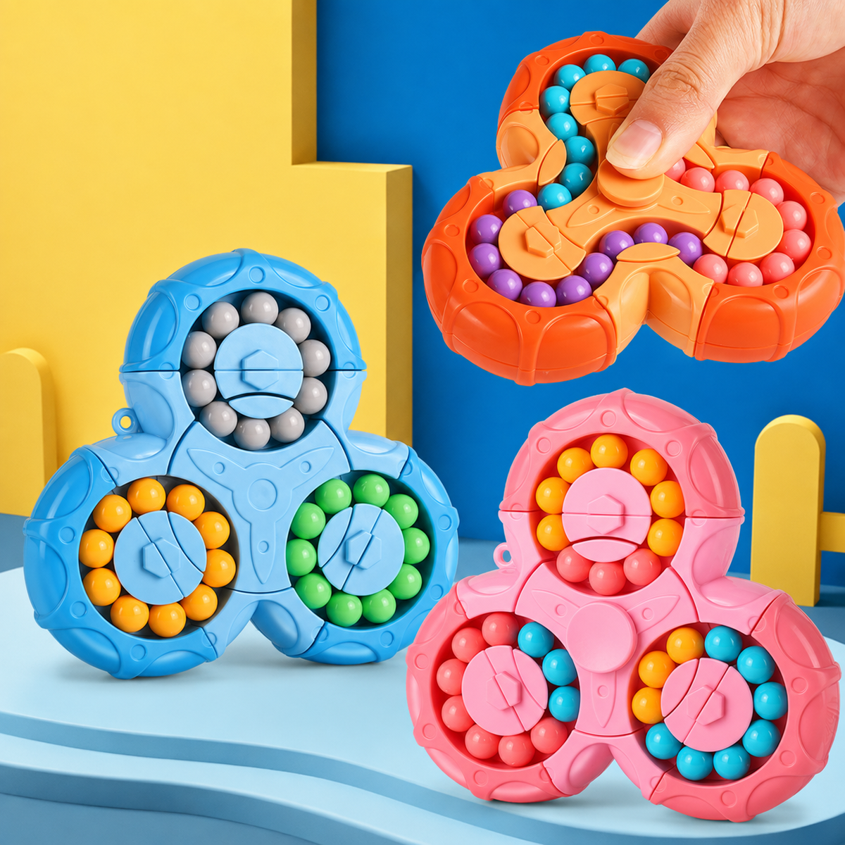 Magic Bead Cube Fidget Spinner Puzzle