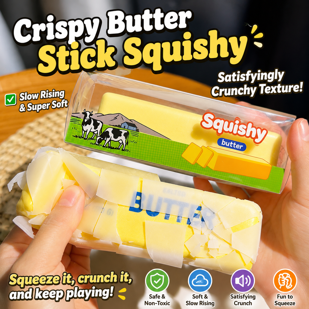 Butter Stick Squishy Sensory Toy – Slow Rising Squeeze Toy