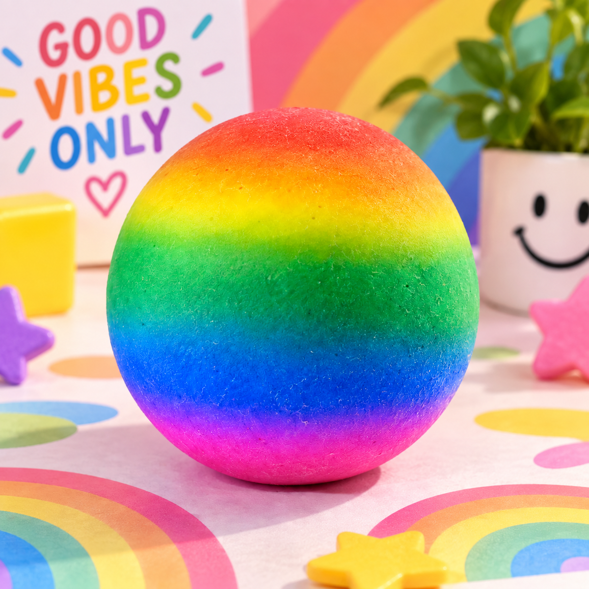 Rainbow Squeeze Relaxation Ball