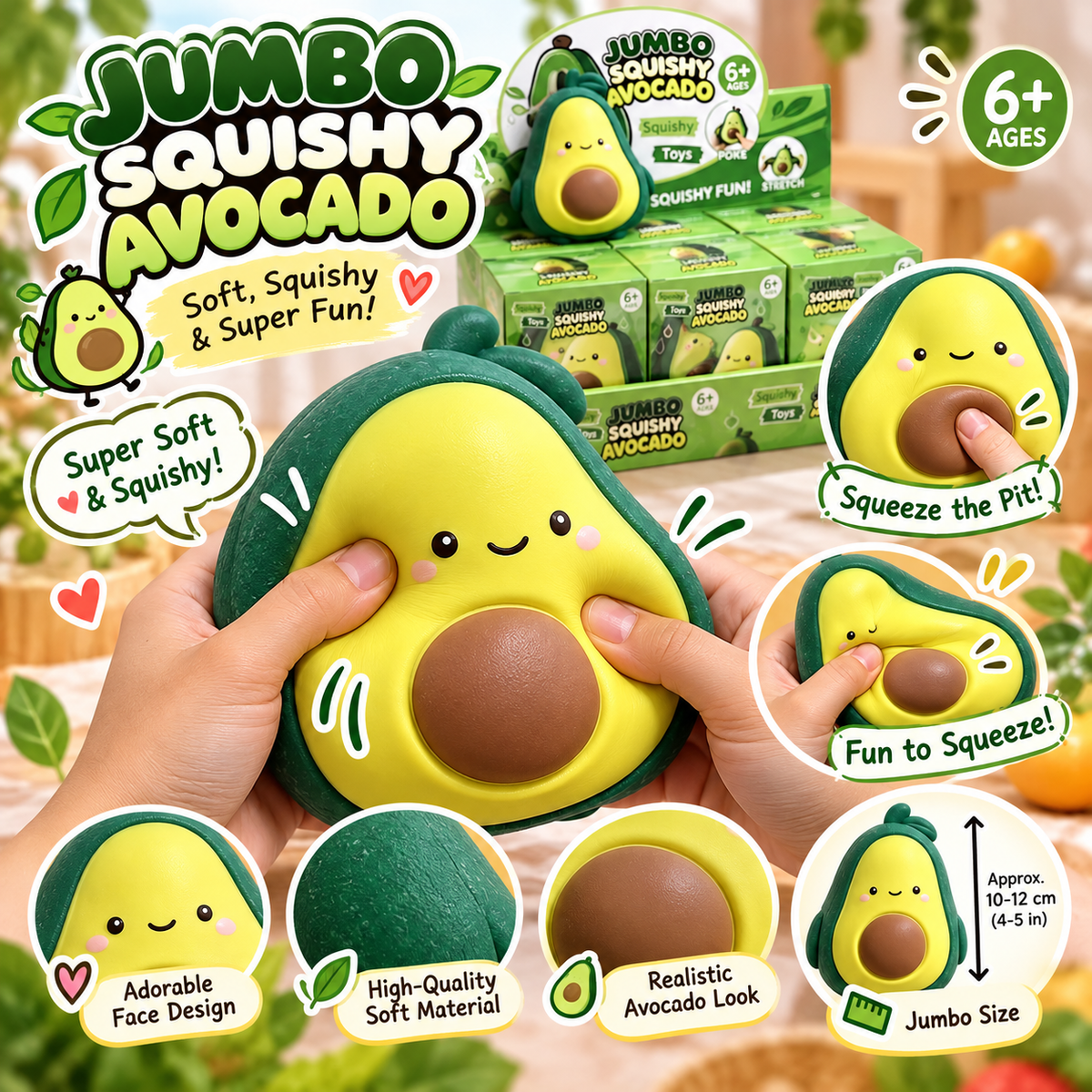 Avocado Squishy Toy – Soft Slow Rising
