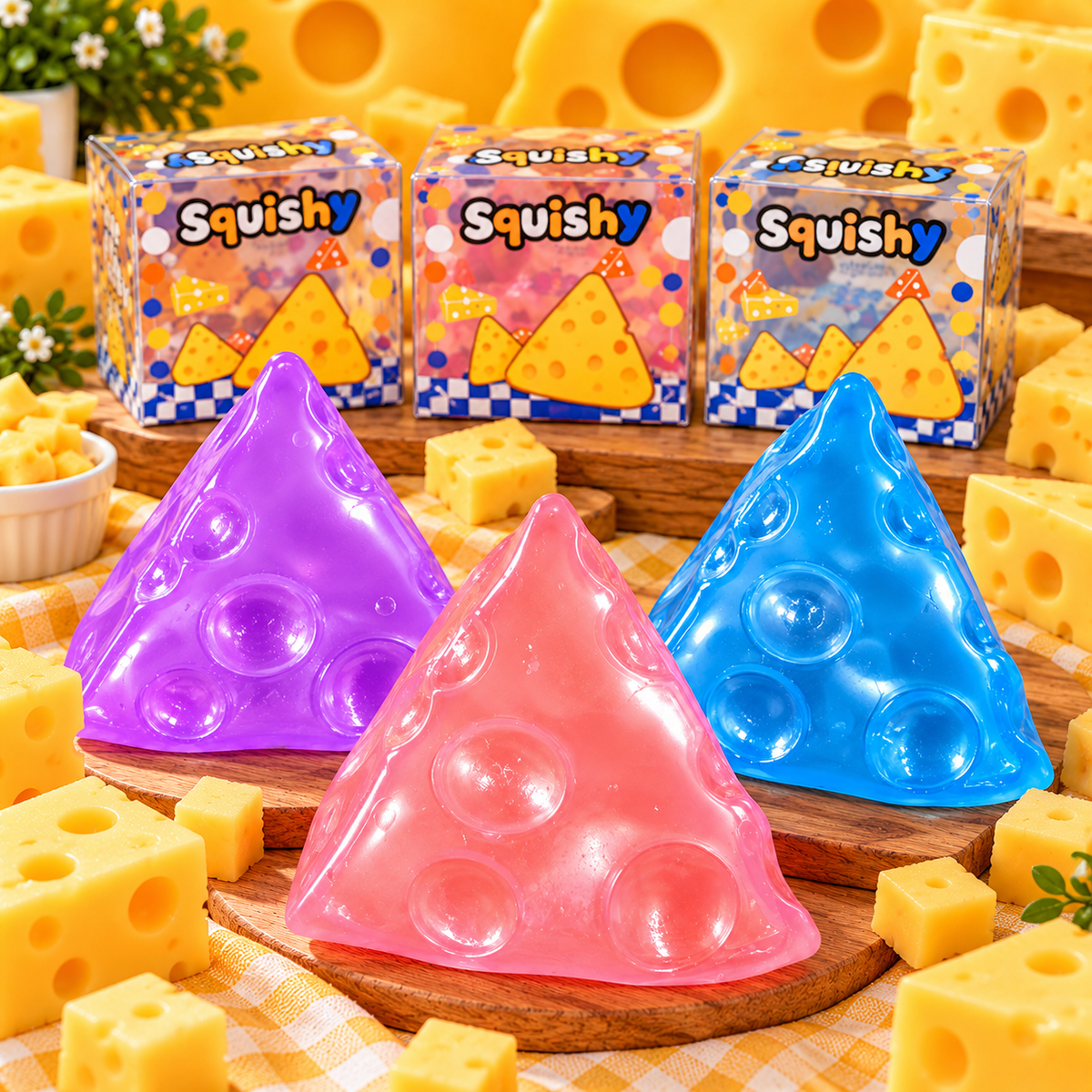 Triangular Transparent Cheese Squishy