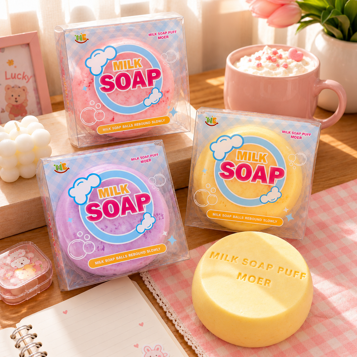 Milk Soap Puff Squeeze Toy
