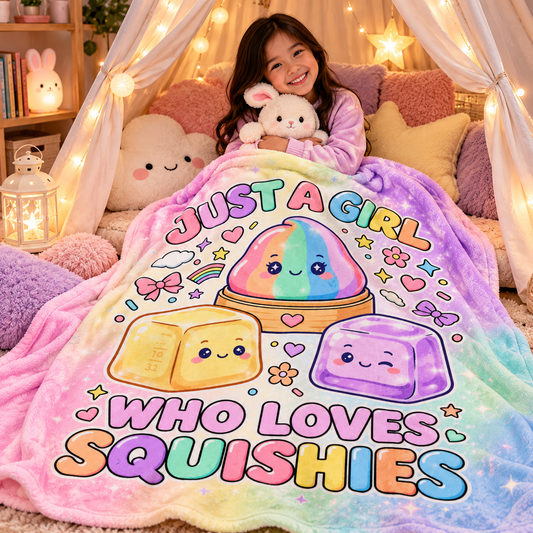 Cute Squishy Lover Rainbow Blanket