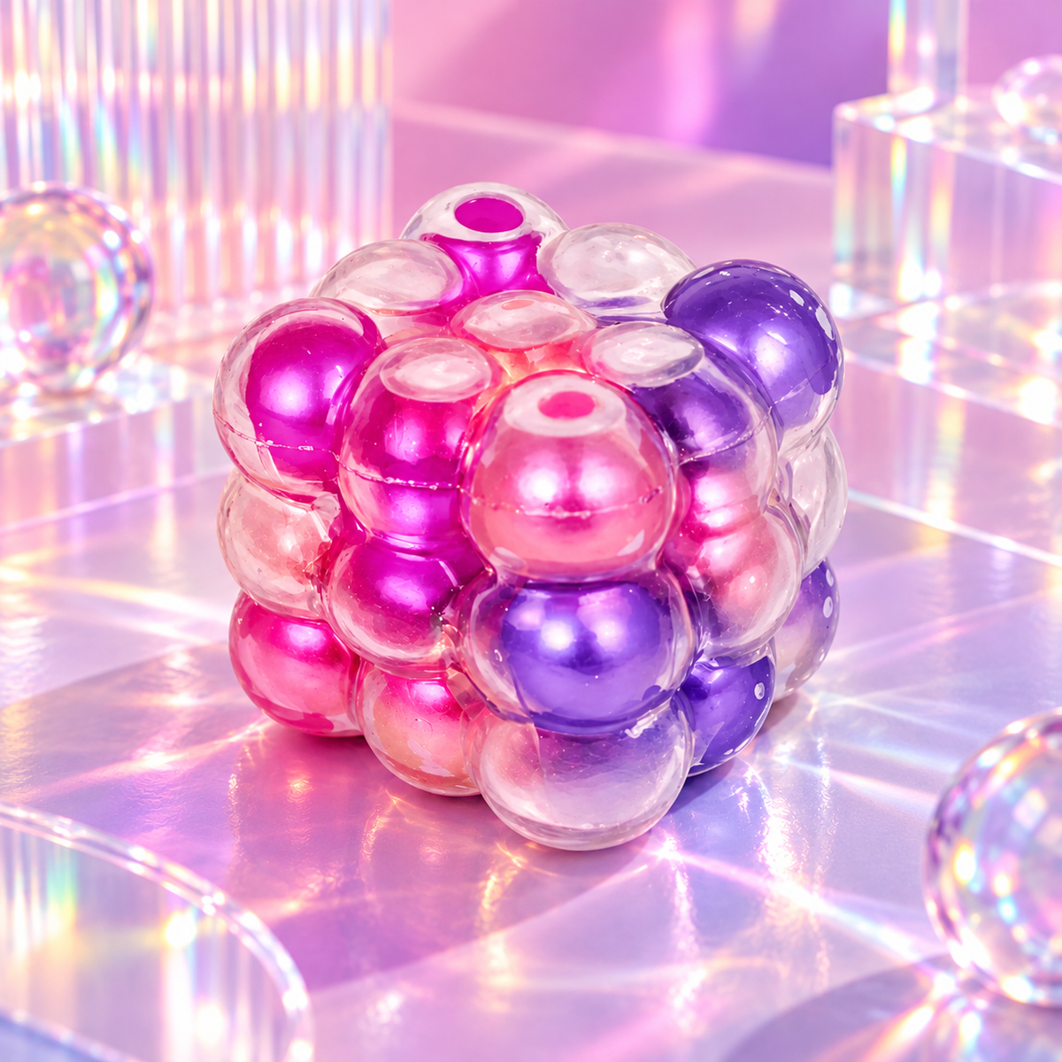 Colorful Bubble Cube Squishy Toy