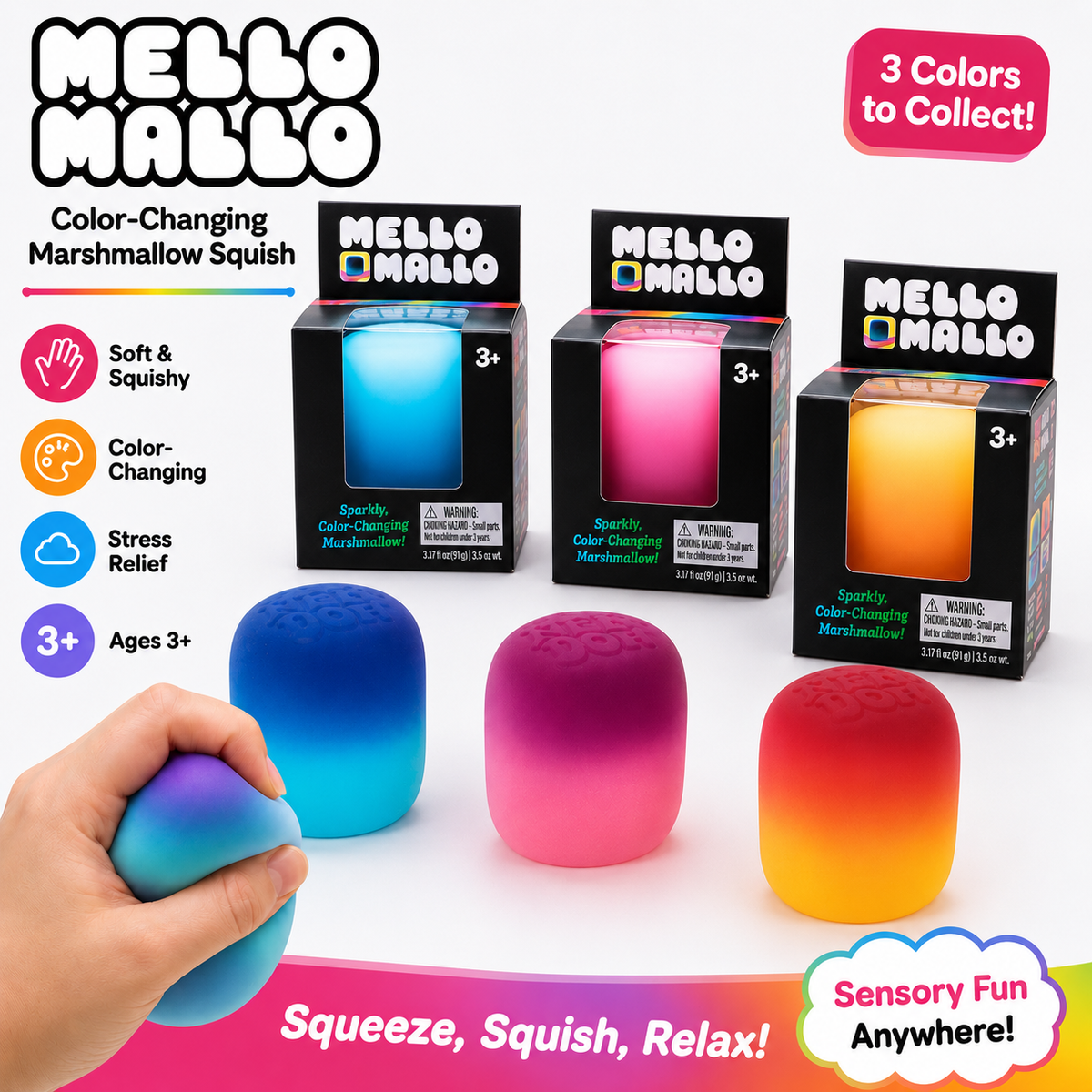 Color Changing Marshmallow Squishy Toy