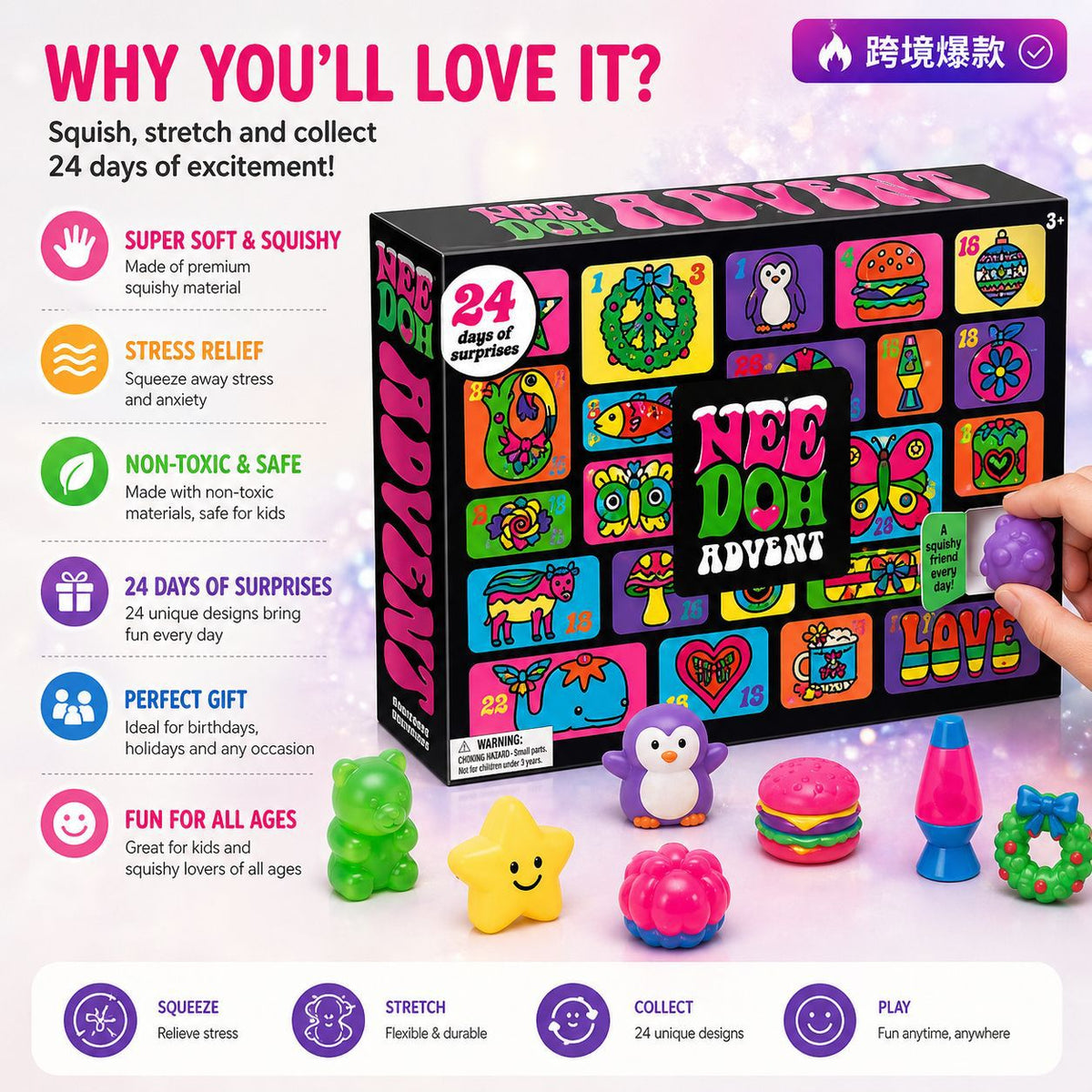 Advent Calendar Box – 24 Mini Squishy Toys