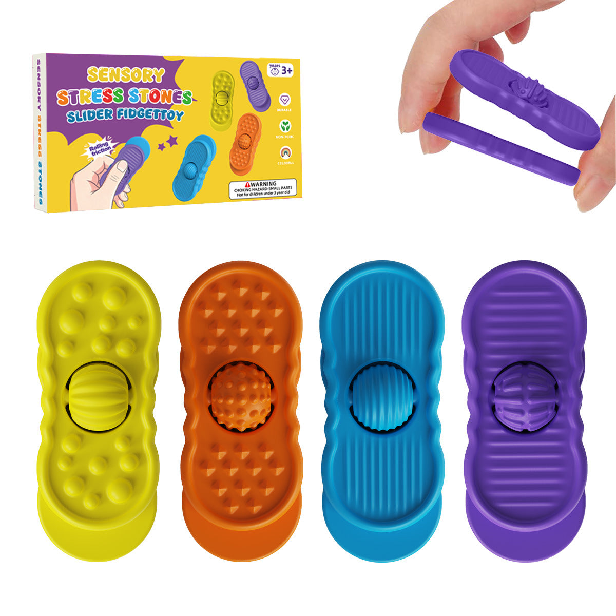 Sensory Stress Stones Slider Fidget Toy
