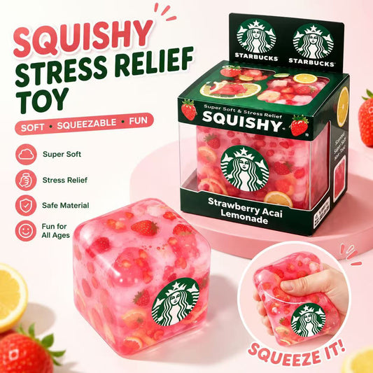 Strawberry Fruit Squishy Cube Sensory Toy
