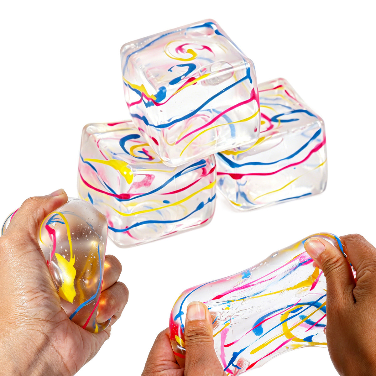 Rainbow Swirl Squishy Cube