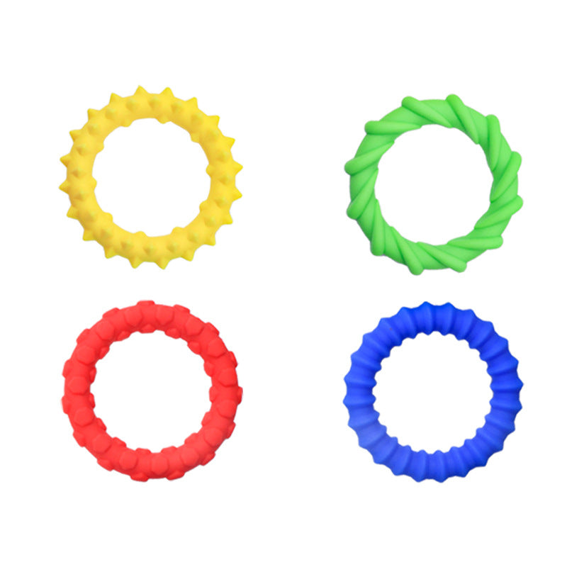 Textured Sensory Fidget Rings – 4-Piece Colorful Toy Set