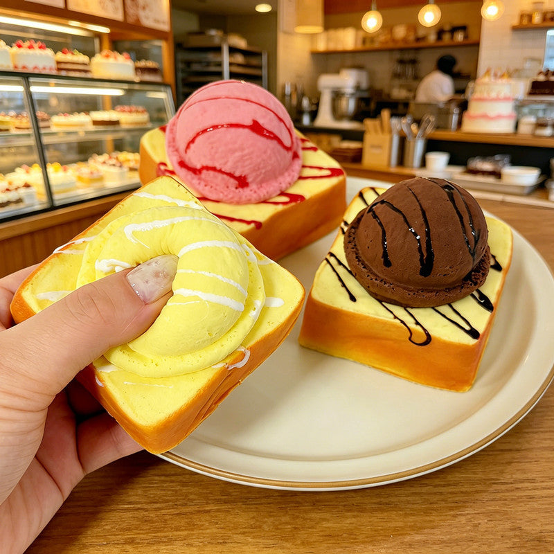 Toast Ice Cream Squishy Toy