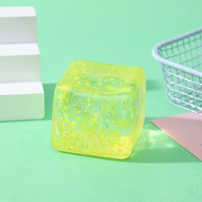 Glitter Ice Cube Squishy Toy