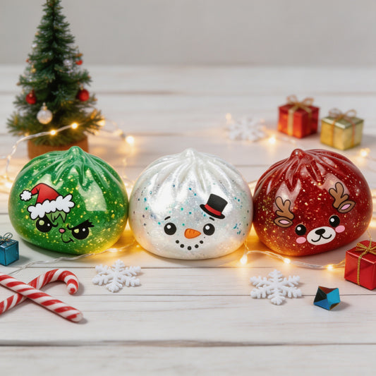 Holiday Glitter Dumpling Squishy