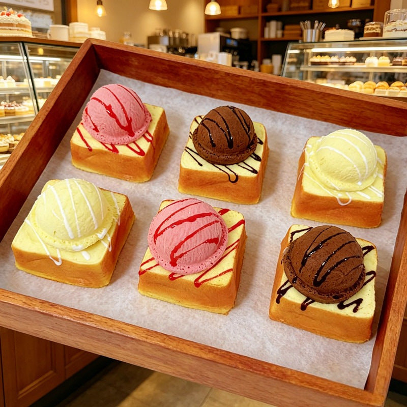 Toast Ice Cream Squishy Toy