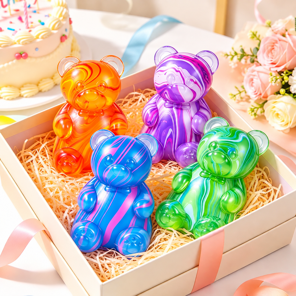 Colorful Swirl Gummy Bear Squishy