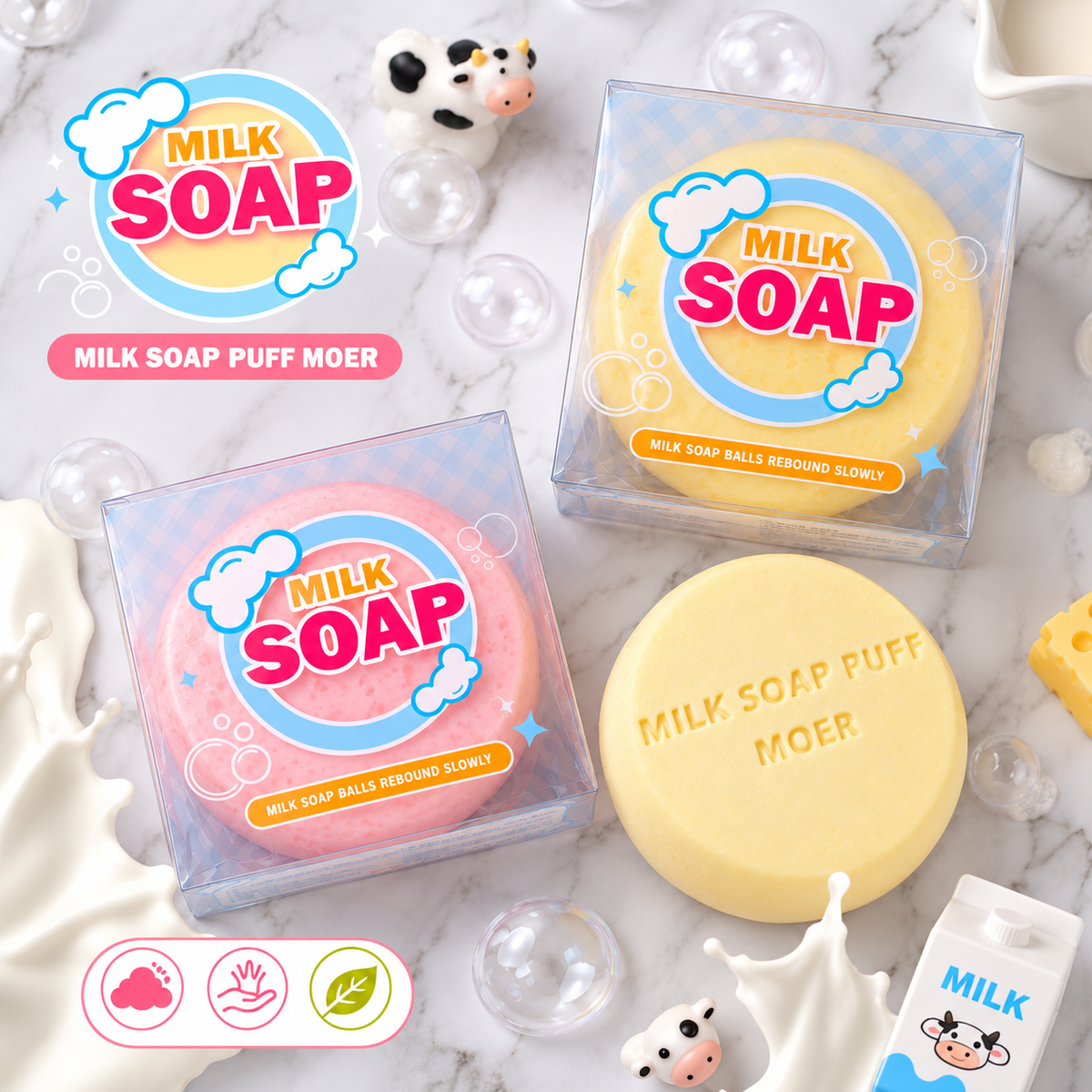 Milk Soap Puff Squeeze Toy