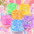 Glitter Ice Cube Squishy Toy