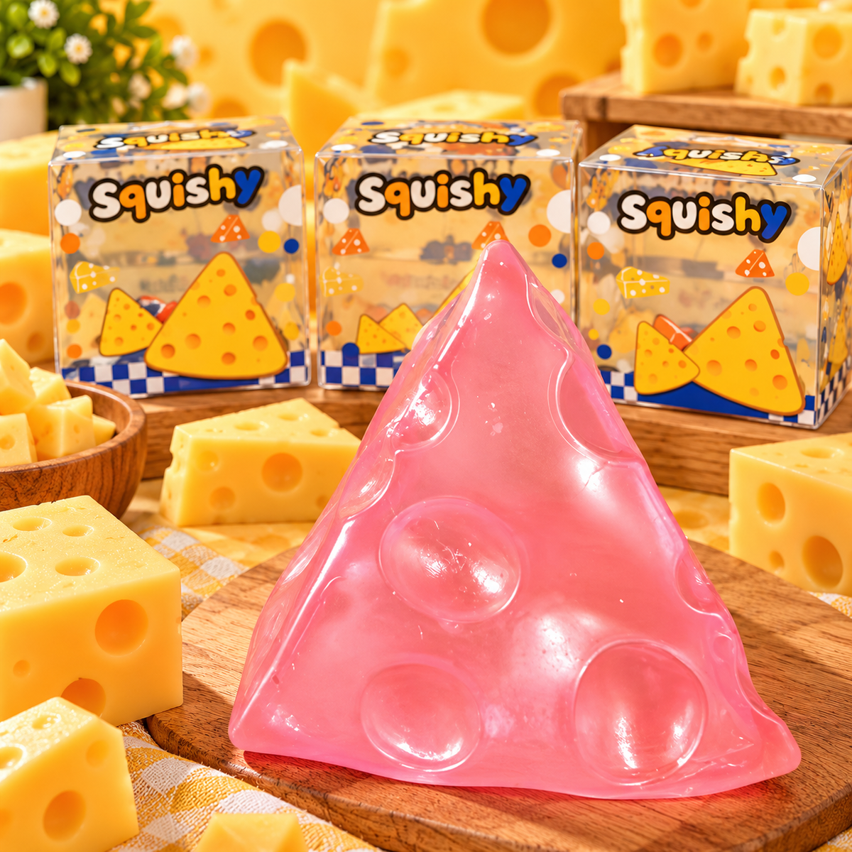 Triangular Transparent Cheese Squishy